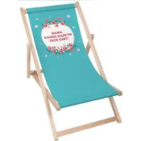 Dreamroots Liegestuhl klappbar Holz, bis zu 130 kg, Sonnenliege mit 3-stufiger Neigungsregulierung der Rückenlehne, Mama danke dass es dich gibt