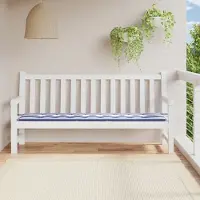 vidaXL "2026 Promotion" Gartenbank-Auflage Blau&Weiß Gestreift 200x50x4 Stoff - Gartenmöbelauflagen CC21944