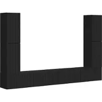 Syfax TV-Schrankset 8 pcs Schwarz Holzwerkstoff