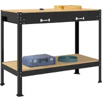 Syfax Werkbank Schwarz 114 x 54 x 91 cm Sperrholz und Metall
