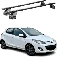 Omac Menabo Dachträger Grundtäger für Mazda 2 2007-2014 75kg Stahl Schwarz 2 tlg