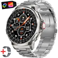 S&T Design Smartwatch Fitness Tracker Uhr für Herren mit Telefonfunktion Groß Smartwatch 1,85" AMOLED-Display Whatsapp Herzfrequenz-/Schlafüberwachung