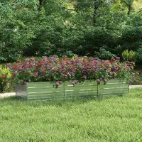 vidaXL "Rabatt" Garten-Hochbeet/Pflanzgefäß/Pflanzkübel - 240x80x45 cm Verzinkter Stahl Silber - Beete CC7850