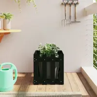 vidaXL "Rabatt" Pflanzkübel modernem Design - Blumentopf/Pflanzkasten - Lattenzaun-Design Schwarz 40x40x40 cm Kiefernholz - Beete CC22777