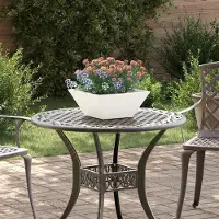 Prolenta Maison Exclusive - Garten-Pflanzgefäß Weiß 35 x 35 x 15 cm Kaltgewalzter Stahl