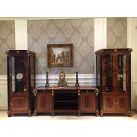 AEA Design Wohnwand Sideboard 2x Schrank RTV Lowboard Anrichte 3 tlg. Set Antik Stil