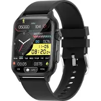 Andoer KT64 1,96-Zoll-IPS-Touchscreen-Smartwatch, BT5.2 | IP67 wasserdicht | Magnetisches Laden | Intelligenter Sprachassistent | Gesundheitsüberwachung | Klarer Anruf, Silikonarmband, schwarz