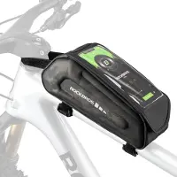 RockBros Fahrradtasche Rahmentasche Wasserabweisend Handytasche für Smartphone bis zu 6,8 Zoll, Schwarz + Tarnfarbe