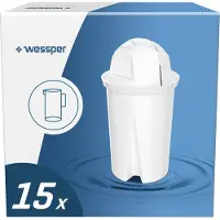 Wessper Classic Wasserfilter Kartuschen | Ersatz für Aquaphor Standard, Brita Classic, Dafi Classic Filterkartusche | Reduziert Kalk und Chlor Pack 15
