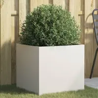 vidaXL Pflanzkübel Weiß 49x47x46 cm Kaltgewalzter Stahl 841561