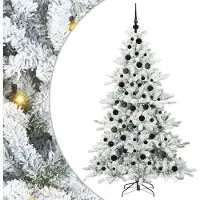 Syfax Künstlicher klappbarer Weihnachtsbaum Weiß 180 cm PVC und Stahl