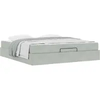Syfax Bettgestell mit Matratze 2 pcs Hellgrau Samt