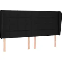 Syfax Kopfteil mit Ohren Schwarz 203x23x118/128 cm Stoff