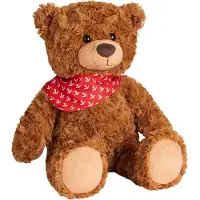Ed Brubaker Teddy Plüschbär mit Anker Halstuch Rot - 42 cm - Vintage Teddybär Plüschteddy Kuscheltier - Schmusetier mit besonders weichem Fell - Stofftier Braun