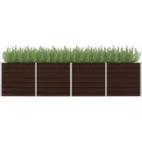 Prolenta Maison Exclusive - Garten-Hochbeet Braun 320 x 80 x 77 cm Verzinkter Stahl