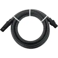 vidaXL Möbel Saugschlauch mit PVC-Anschlüssen Schwarz 1" 7 m PVC - Gartenschläuche 151077