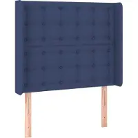 Syfax Kopfteil mit Ohren Blau 103x16x118/128 cm Stoff