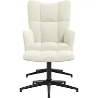 Syfax Relaxsessel mit Hocker Cremeweiß Samt