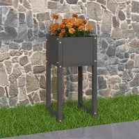 vidaXL "2026 Promotion" Hochbeet - Pflanzkübel - Grau 40x40x81 cm - Massivholz Kiefer - Beete CC28838