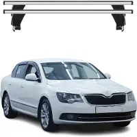 Menabo Dachträger für Skoda Superb mk2 2008-2013 Pre-FL 50kg Alu Silber 2x