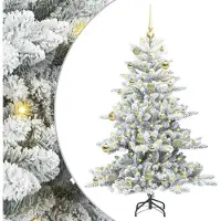 Syfax Künstlicher klappbarer Weihnachtsbaum Weiß 150 cm PVC und Stahl