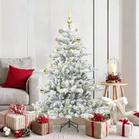 vidaXL "Schlussverkauf" Künstlicher klappbarer Weihnachtsbaum(1 pc) - Kunstbaum/Tannenbaum - Weiß 150 cm PVC und Stahl C7993