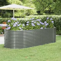 vidaXL "2026 Promotion" Hochbeet - Pflanzkasten - Verzinkter Stahl 249x100x68 cm - Grau - Beete CC10152