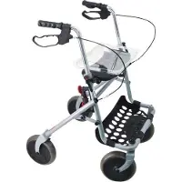 Identités Höhenverstellbarer Rollator mit Stahlkorb und Tablett