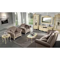 AEA tv Schrank Holz rtv wohnwand Wohnzimmer Klassische Design Set 2tlg. Beige Neu