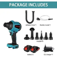 StarTech.com Multifunktionsgerät - 5‑in‑1 kabelloses Gebläse/Staubsauger/Luftpumpe - 1000 W - 40.000 U/min - 2 Akkus - 5 Düsen - EU‑Stecker - Silber