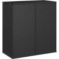 The Living Store Garten-Kissenbox PE Rattan 100x49x103,5 cm Schwarz