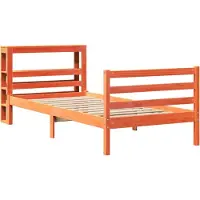 Syfax Massivholzbett ohne Matratze Wachsbraun 75x190 cm Kiefernholz