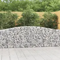 Prolenta Maison Exclusive - Gabionen mit Hochbogen 2 Stk. 400x30x80/100cm Verzinktes Eisen