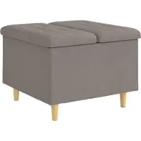 vidaXL Ottoman mit Stauraum Taupe 60 x 60 x 45 cm Stoff