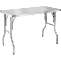 StarTech.com Küche Arbeitsinsel - Gastro Arbeitstisch Edelstahl - Gewerbe Küchentisch - Küchen-Esstisch - Küchenarbeitsbank - 1220x610x850mm