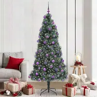 vidaXL "Schlussverkauf" Künstlicher vorbeleuchteter Weihnachtsbaum(1 pc) - Kunstbaum/Tannenbaum - mit Kugelset 210 cm C7580