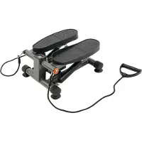 StarTech.com Twist Stepper - Hydraulischer Mini Stepper - LCD-Display - Widerstandsbänder - Verstellbare Trittflächenhöhe 19–34 cm - Für Heimfitness & Krafttraining - Schwarz