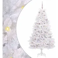 Syfax Künstlicher klappbarer Weihnachtsbaum Weiß 180 cm PVC und Stahl