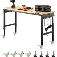 StarTech.com 907kg Werkbank Arbeitstisch - mit Steckdose & Stecktafel - Maße: 1524x559x711-1030mm