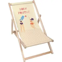 Dreamroots Liegestuhl klappbar Holz bis zu 130 kg, Sonnenliege klappbar mit 3-stufiger Neigungsregulierung der Rückenlehne, Body Positive Yellow