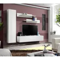 AEA Wohnwand Weiß TV Ständer Designer Einrichtung Wohnzimmermöbel Wand Regale