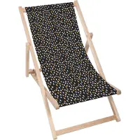 Dreamroots Liegestuhl klappbar Holz, Buchenholz bis zu 130 kg, Sonnenliege klappbar mit 3-stufiger Neigungsregulierung der Rückenlehne, AbstractDesign