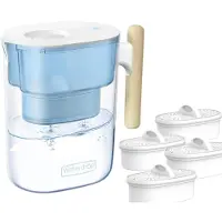 Waterdrop Chubby 3.5L Wasserfilter-Kanne mit 4×90 Tage Filterkartusche, NSF e, BPA-frei, Blau (Ersatzfilter: WD-PF-01A Plus)