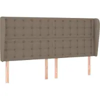 Syfax Kopfteil mit Ohren Taupe 203x23x118/128 cm Stoff