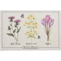 Excellent houseware Set mit 4 Schürzen von , Terylen, 45 x 30 cm, Distel-, Glockenblumen- und Safranblumendruck