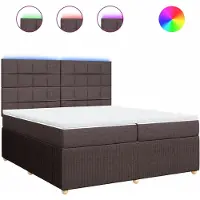 Syfax Boxspringbett mit Matratze Dunkelbraun 200x200 cm Stoff