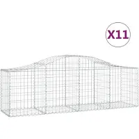 vidaXL "WINTER SALE"Gabionen-Hochbeet - Blumenkasten - mit Hochbogen 11er-set - multifunktional& Moderne - 200x50x60/80 cm Verzinktes Eisen - Beete Einfacher Aufbau NEU5752402