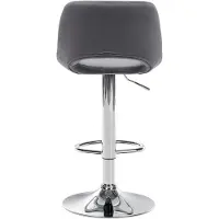 CLP Barhocker Camden Samt chrom - dunkelgrau