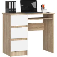 Akord Furniture Factory IP0PBIUDABBIA009, Gerade, Rechteckige Form, Matt, Weiß, Eichenfarben, 3 Schublade(n), 500 mm