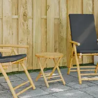 ZMH Gartentisch Klappbar Ø45x45 cm Bambus